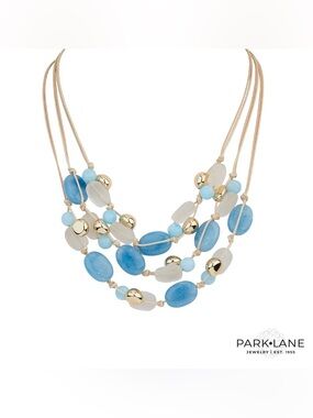 Park Lane OCEANIC Blue Multi-Strand Beaded Beachy Nautical Necklace NWT